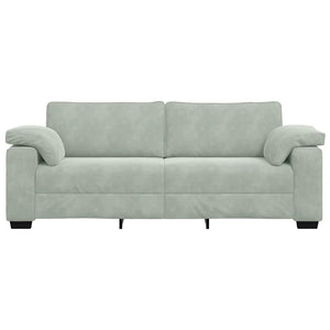 3-Sitzer Sofa Hellgrau Samt
