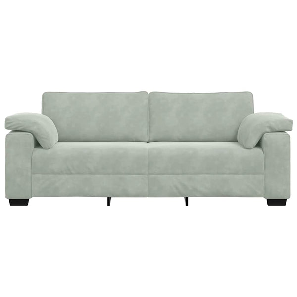 3-Sitzer Sofa Hellgrau Samt