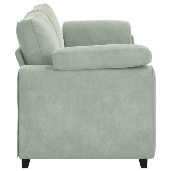 3-Sitzer Sofa Hellgrau Samt
