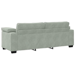 3-Sitzer Sofa Hellgrau Samt