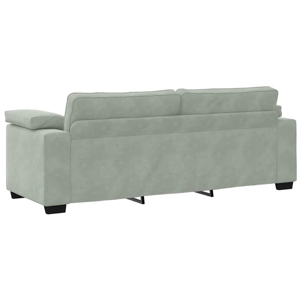 3-Sitzer Sofa Hellgrau Samt