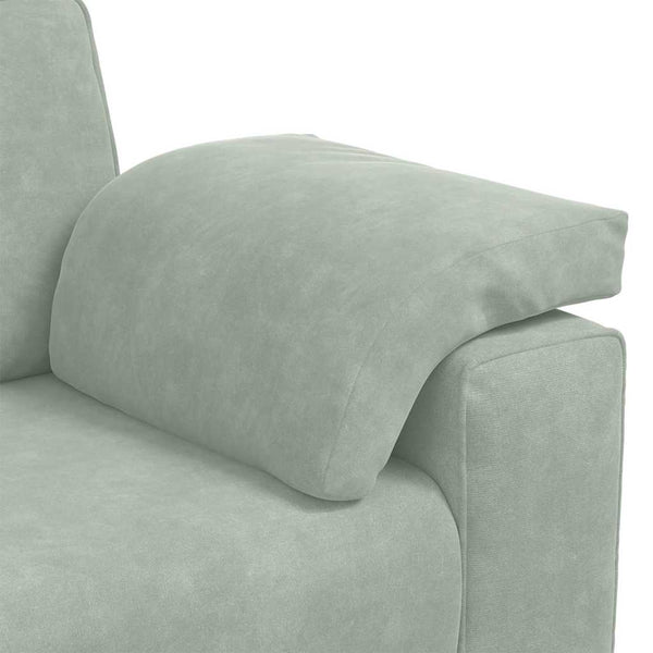 3-Sitzer Sofa Hellgrau Samt