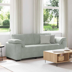 3-Sitzer Sofa Hellgrau Samt