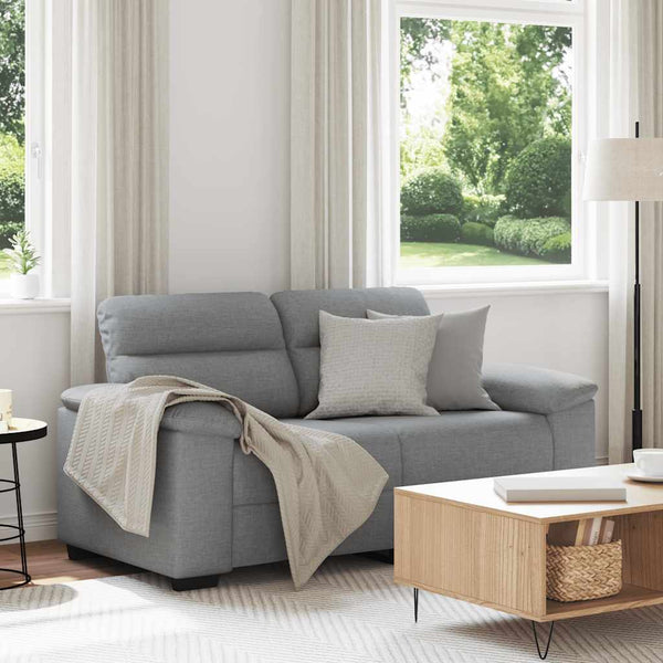 2-Sitzer Sofa Hellgrau Stoff 160 cm