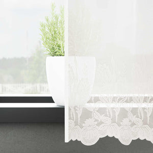 vidaXL Lace Curtain with Drapes White 400 x 300 cm Polyester