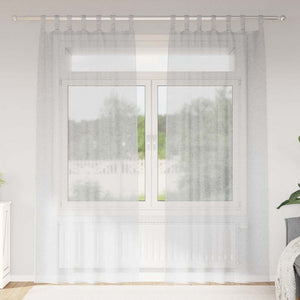 vidaXL Voile Curtain 2 pcs Light Grey 245 x 140 cm Polyester