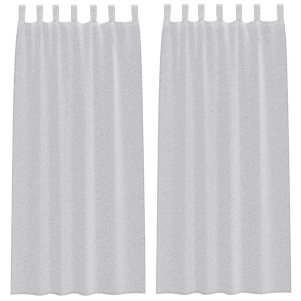 vidaXL Voile Curtain 2 pcs Light Grey 245 x 140 cm Polyester
