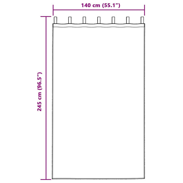 vidaXL Voile Curtain 2 pcs Light Grey 245 x 140 cm Polyester