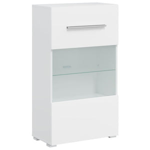 vidaXL 5-Piece Wall Unit with LED Lighting Matt White Engineered Wood
