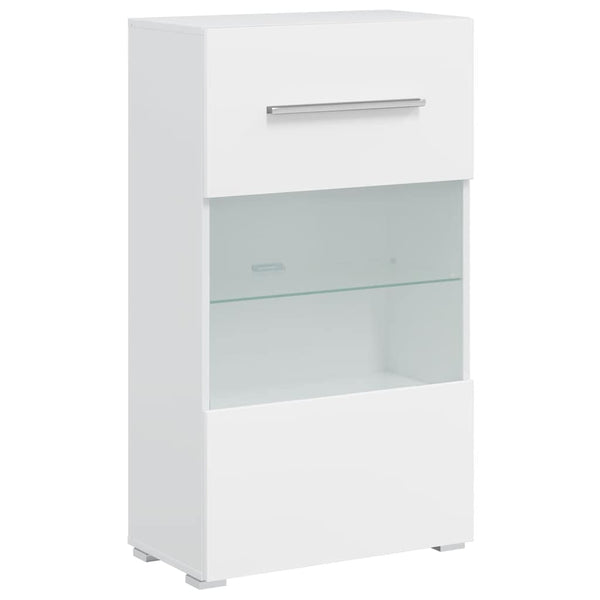 vidaXL 5-Piece Wall Unit with LED Lighting Matt White Engineered Wood