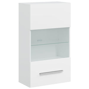 vidaXL 5-Piece Wall Unit with LED Lighting Matt White Engineered Wood