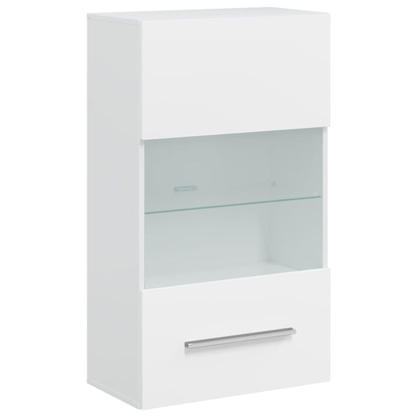 vidaXL 5-Piece Wall Unit with LED Lighting Matt White Engineered Wood