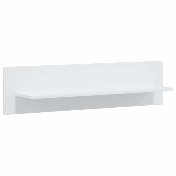 vidaXL 5-Piece Wall Unit with LED Lighting Matt White Engineered Wood
