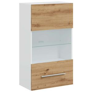 vidaXL 5-Piece Wall Unit with LED Lighting Artisan Oak Engineered Wood