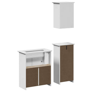 vidaXL 3-Piece Bathroom Furniture Set BODO White Solid Pine Wood