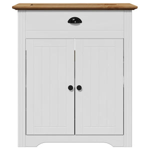 vidaXL 3-Piece Bathroom Furniture Set BODO White and Brown Solid Pine Wood