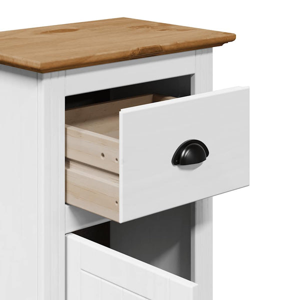 vidaXL 3-Piece Bathroom Furniture Set BODO White and Brown Solid Pine Wood