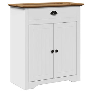 vidaXL 3-Piece Bathroom Furniture Set BODO White and Brown Solid Pine Wood