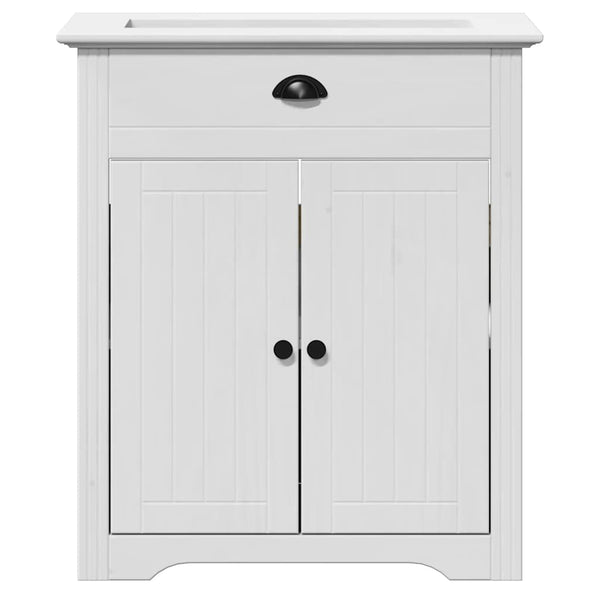 vidaXL 4-Piece Bathroom Furniture Set BODO White Solid Pine Wood