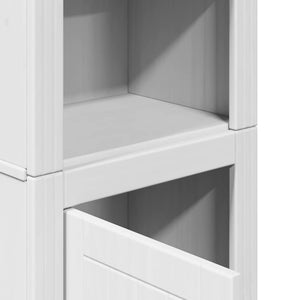 vidaXL 4-Piece Bathroom Furniture Set BODO White Solid Pine Wood