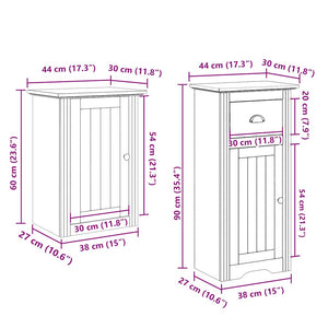 vidaXL 4-Piece Bathroom Furniture Set BODO White Solid Pine Wood