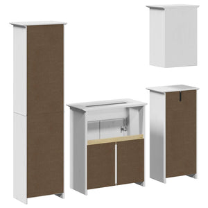 vidaXL 4-Piece Bathroom Furniture Set BODO White Solid Pine Wood
