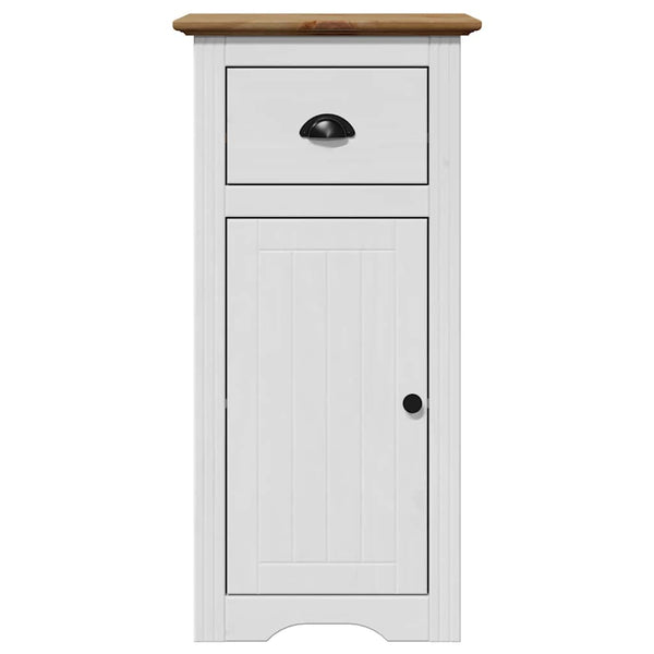 vidaXL 4-Piece Bathroom Furniture Set BODO White and Brown Solid Pine Wood