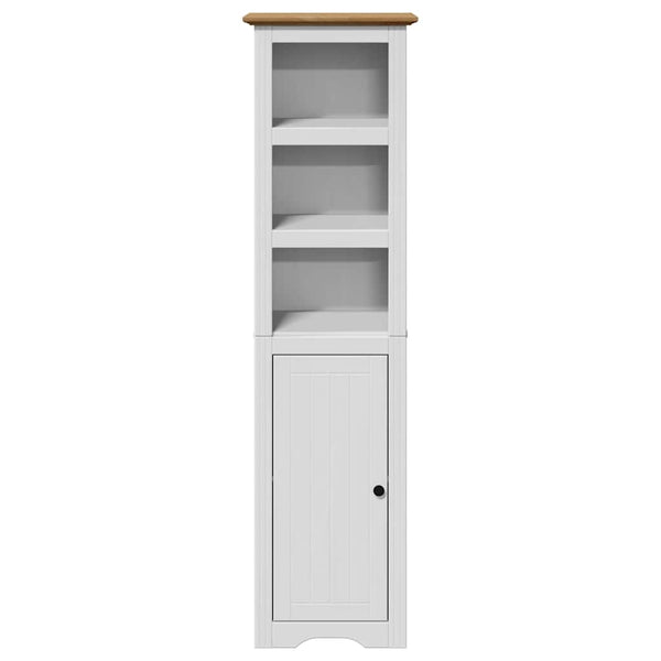 vidaXL 4-Piece Bathroom Furniture Set BODO White and Brown Solid Pine Wood