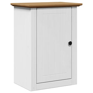 vidaXL 4-Piece Bathroom Furniture Set BODO White and Brown Solid Pine Wood