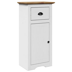 vidaXL 4-Piece Bathroom Furniture Set BODO White and Brown Solid Pine Wood
