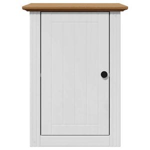 vidaXL 4-Piece Bathroom Furniture Set BODO White and Brown Solid Pine Wood