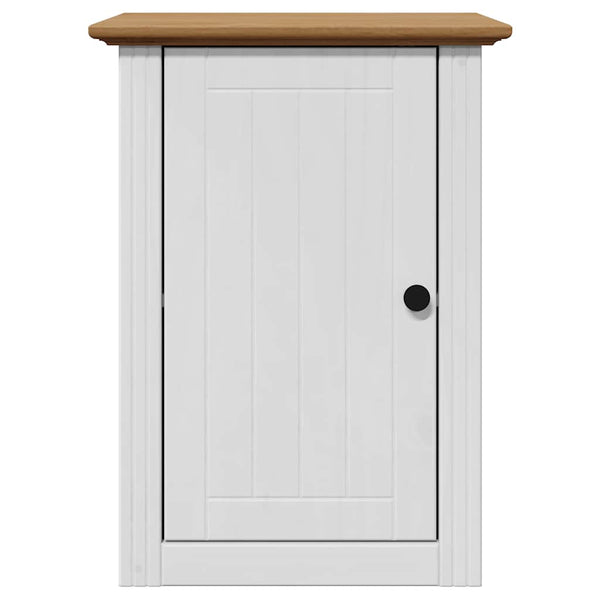 vidaXL 4-Piece Bathroom Furniture Set BODO White and Brown Solid Pine Wood