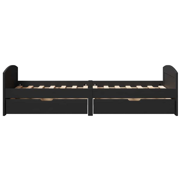 vidaXL Daybed with 2 Drawers without Mattress IRUN Black 90x200cm