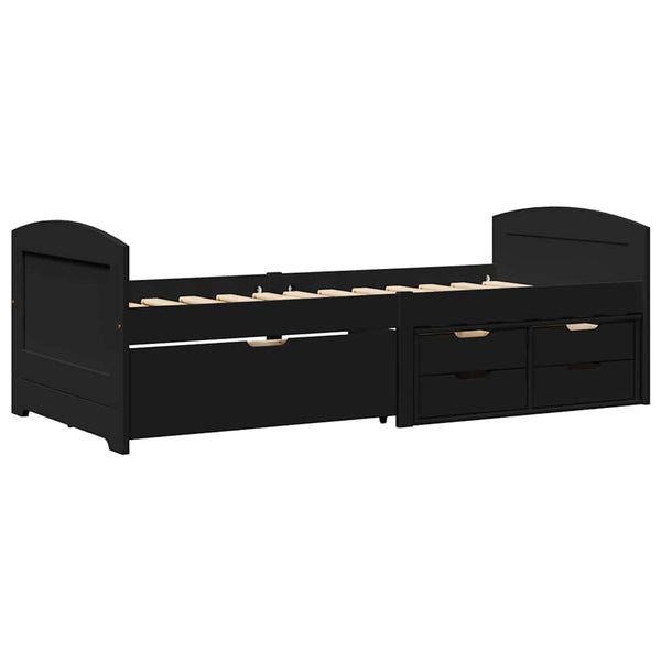 vidaXL Day Bed with 5 Drawers Without Mattress IRUN Black 90x200cm