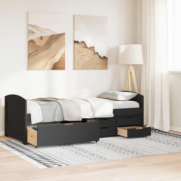 vidaXL Day Bed with 5 Drawers Without Mattress IRUN Black 90x200cm