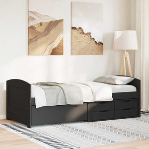 vidaXL Day Bed with 5 Drawers Without Mattress IRUN Black 90x200cm