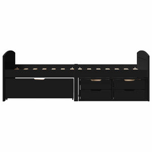 vidaXL Day Bed with 5 Drawers Without Mattress IRUN Black 90x200cm