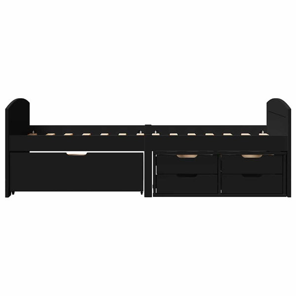 vidaXL Day Bed with 5 Drawers Without Mattress IRUN Black 90x200cm