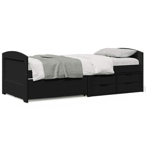 vidaXL Day Bed with 5 Drawers Without Mattress IRUN Black 90x200cm