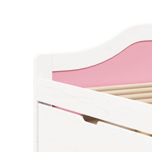 vidaXL Day Bed with 3 Drawers Without Mattress White Pink 90x200cm