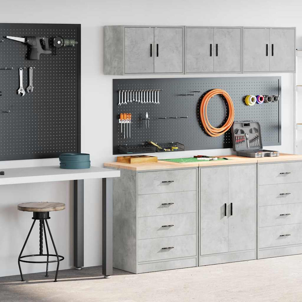 vidaXL Garage Cabinets 2 pcs Concrete Grey Engineered Wood