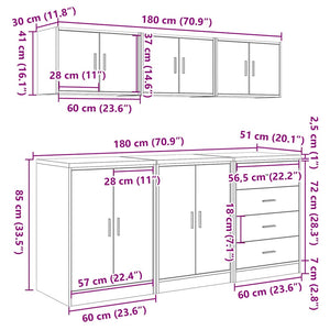 vidaXL Garage Cabinets 6 pcs Sonoma Oak Engineered Wood