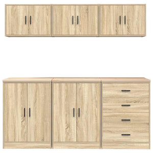 vidaXL Garage Cabinets 6 pcs Sonoma Oak Engineered Wood