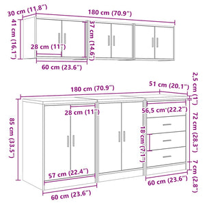 vidaXL Garage Cabinets 6 pcs. Artisan Oak Engineered Wood