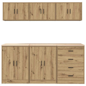vidaXL Garage Cabinets 6 pcs. Artisan Oak Engineered Wood