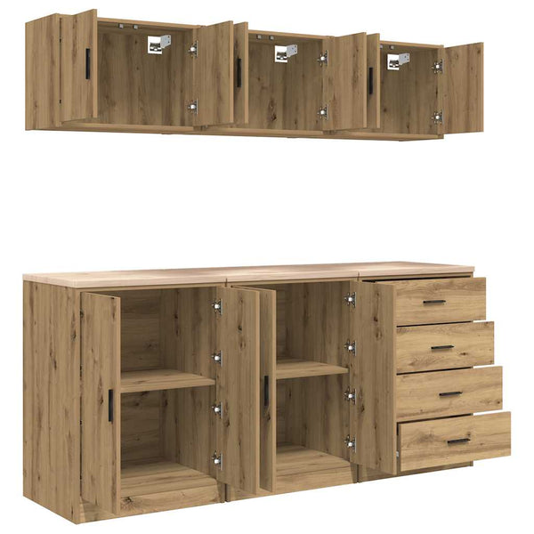 vidaXL Garage Cabinets 6 pcs. Artisan Oak Engineered Wood