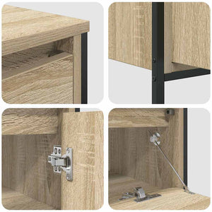 vidaXL Bathroom Furniture Set with Shelf 3 pcs Sonoma Oak Engineered Wood