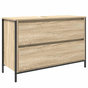 vidaXL Bathroom Furniture Set with Shelf 3 pcs Sonoma Oak Engineered Wood