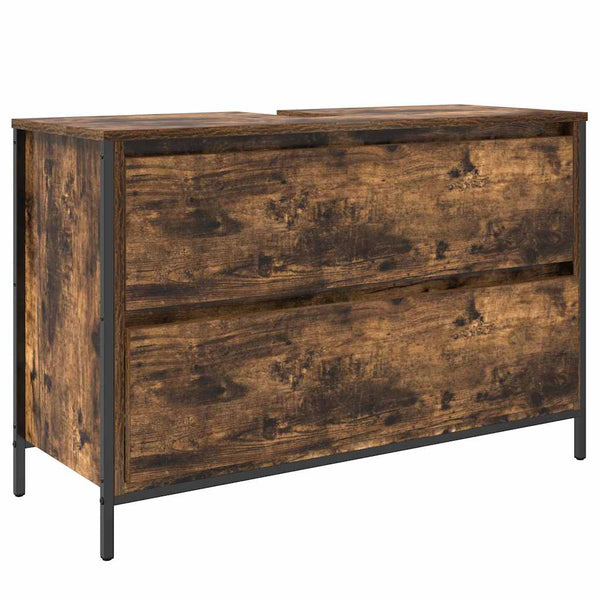 vidaXL Bathroom Furniture Set 3 pcs Smoked Oak Engineered Wood