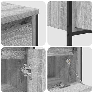 vidaXL Bathroom Furniture Set with Shelf 3 pcs Sonoma Gray Engineered Wood